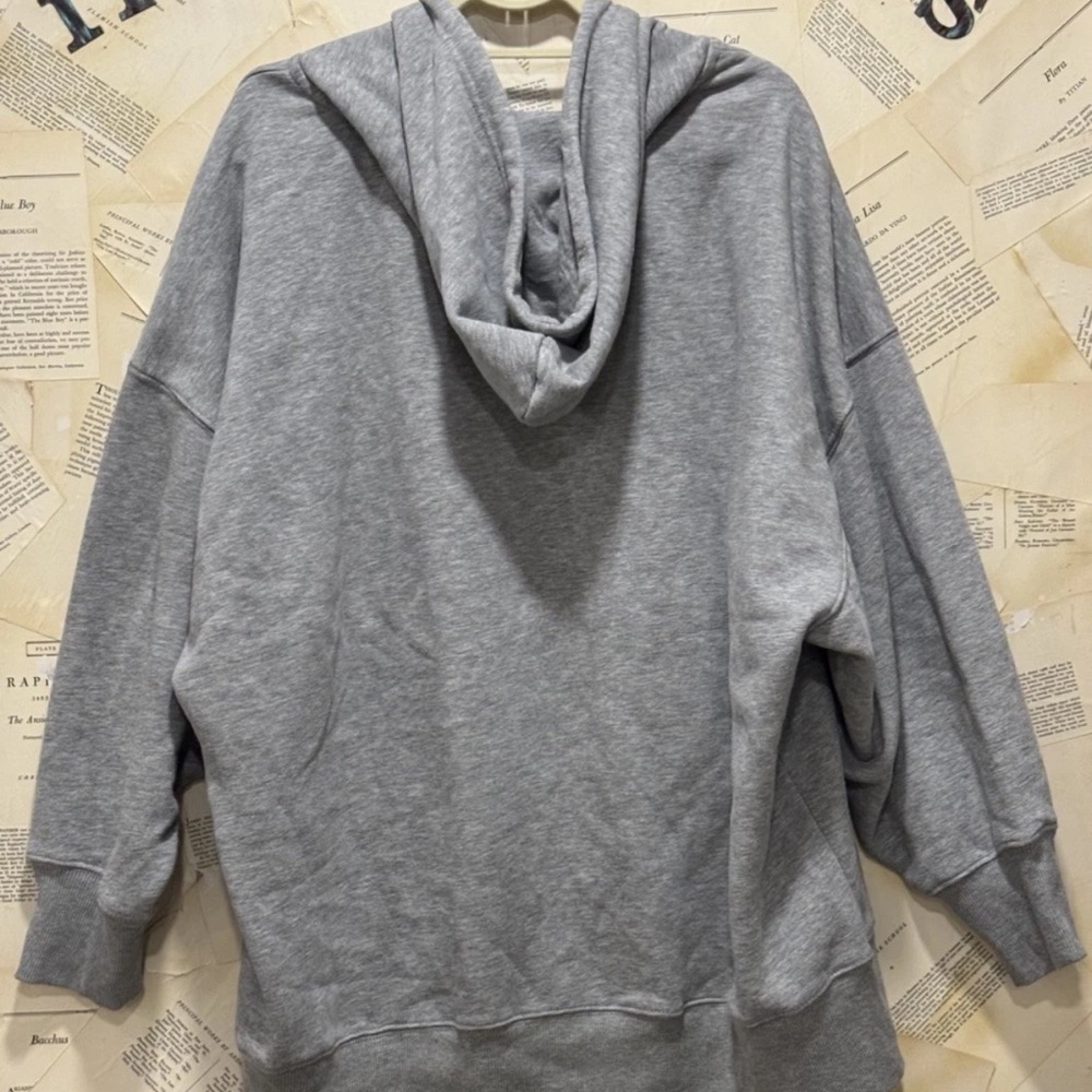 Free People Sprint To The Finish Zip Up Hoodie Ribbed Hem Pockets Slouchy - Picture 8 of 8